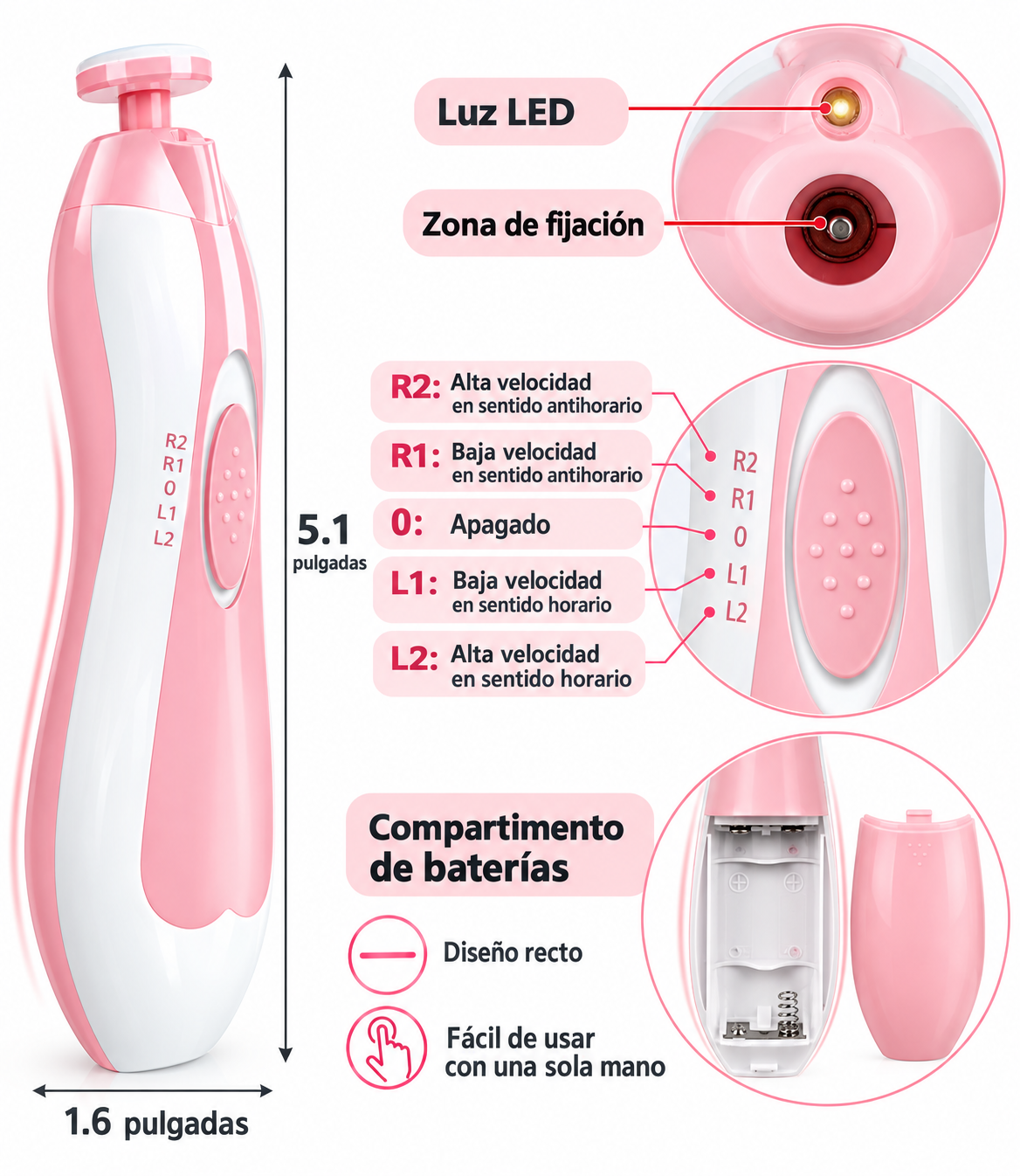 Lima Eléctrica Uñas Para Bebes
