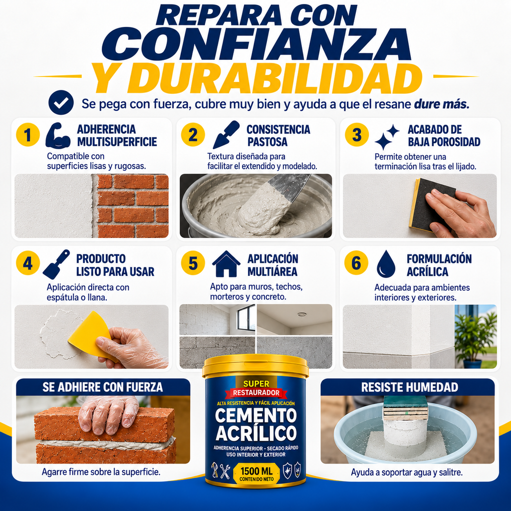 ReparaWall™ Cemento Acrílico Restaurador