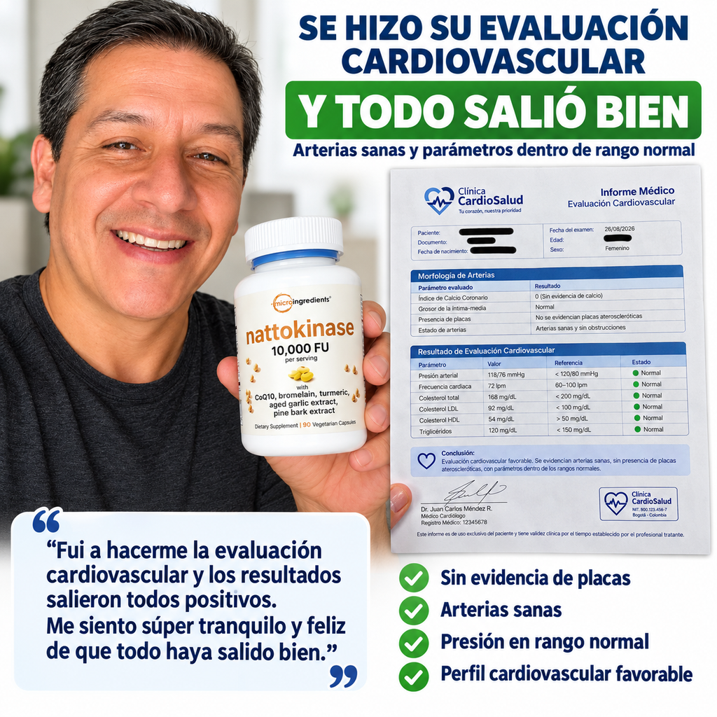 Nattokinase Complex 8 en 1 Limpieza Arterial y Salud Cardiovascular