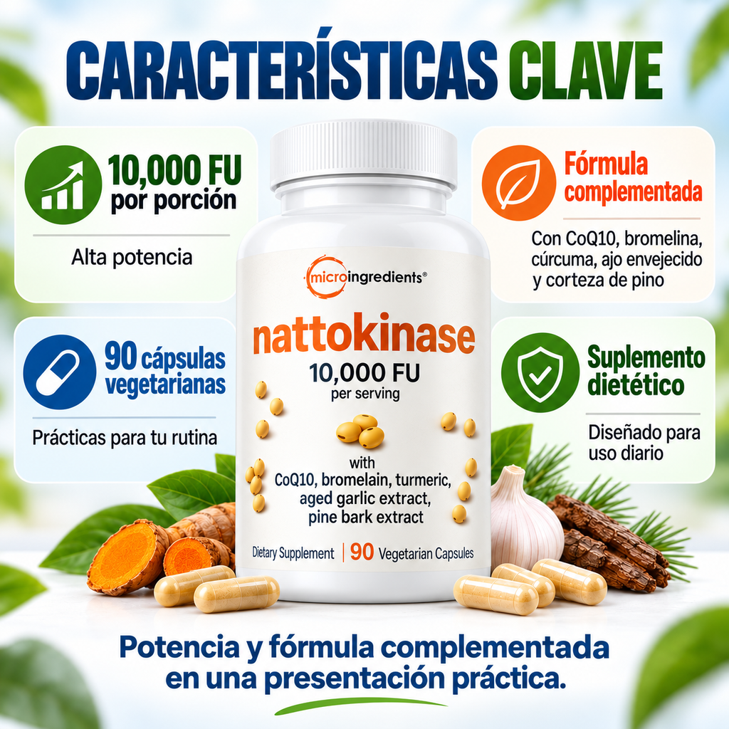 Nattokinase Complex 8 en 1 Limpieza Arterial y Salud Cardiovascular