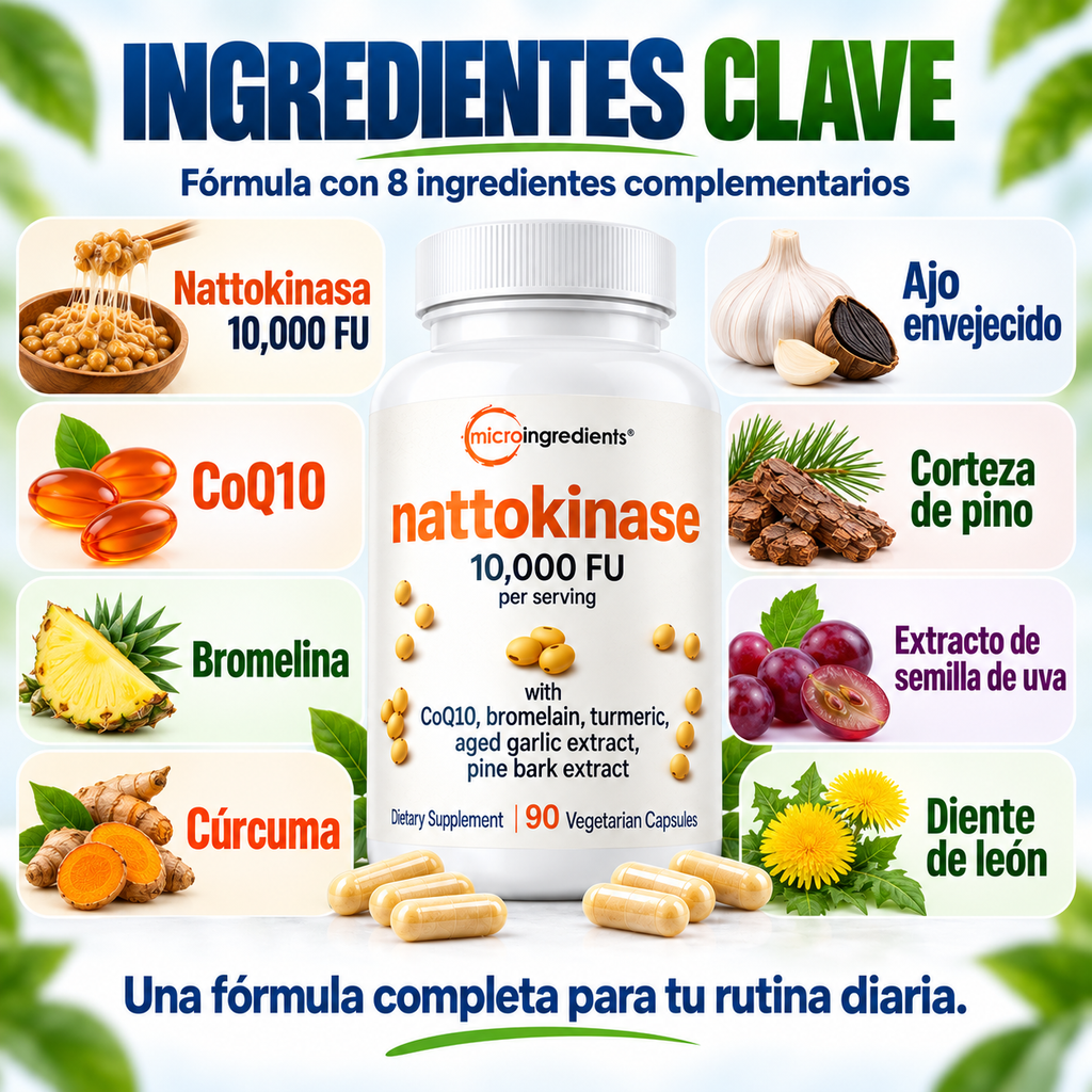 Nattokinase Complex 8 en 1 Limpieza Arterial y Salud Cardiovascular