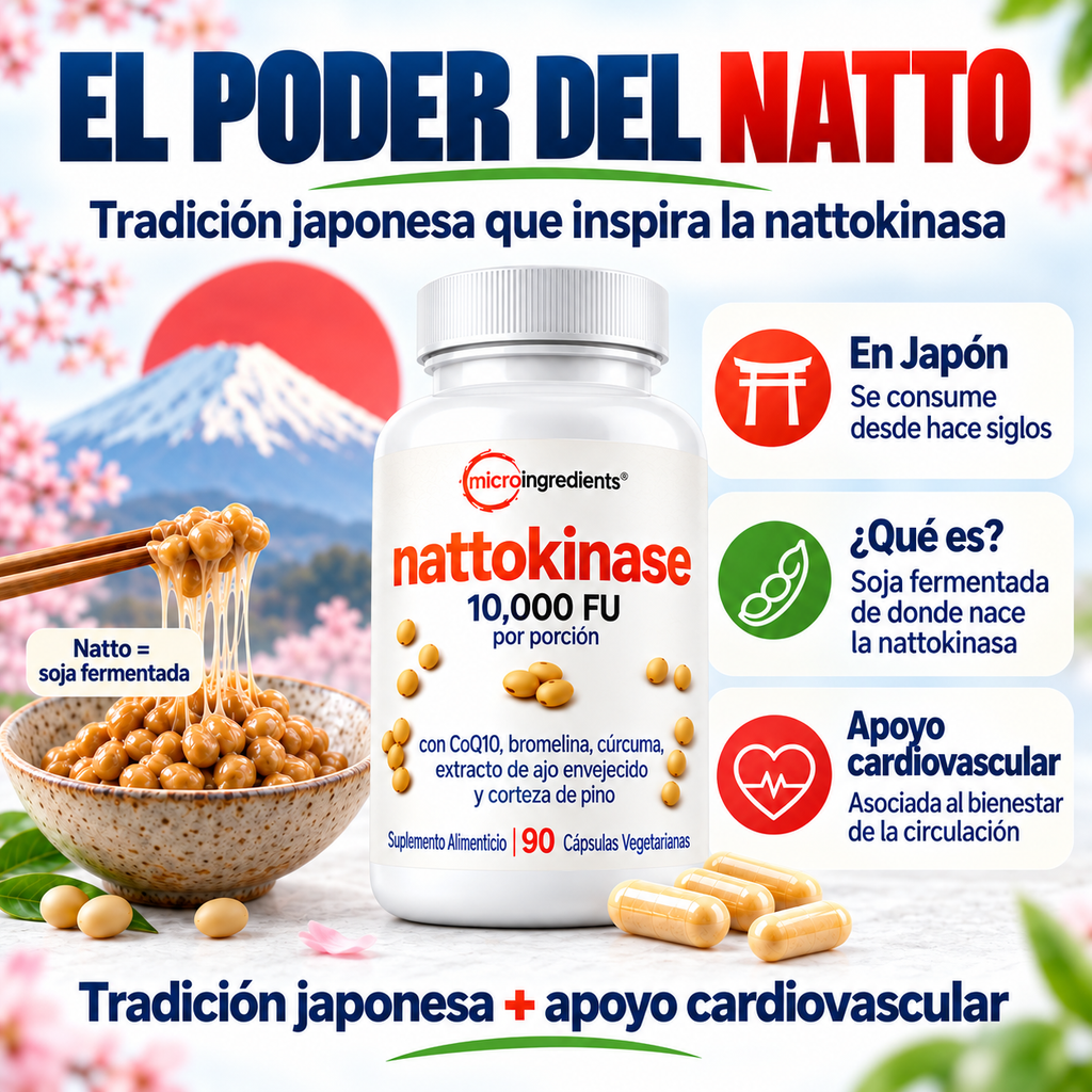 Nattokinase Complex 8 en 1 Limpieza Arterial y Salud Cardiovascular
