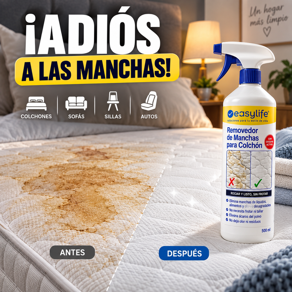 Easylife Removedor de Manchas para Colchones 500 ml Limpieza Profunda y Fácil Uso