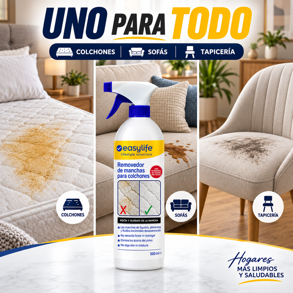 Easylife Removedor de Manchas para Colchones 500 ml Limpieza Profunda y Fácil Uso