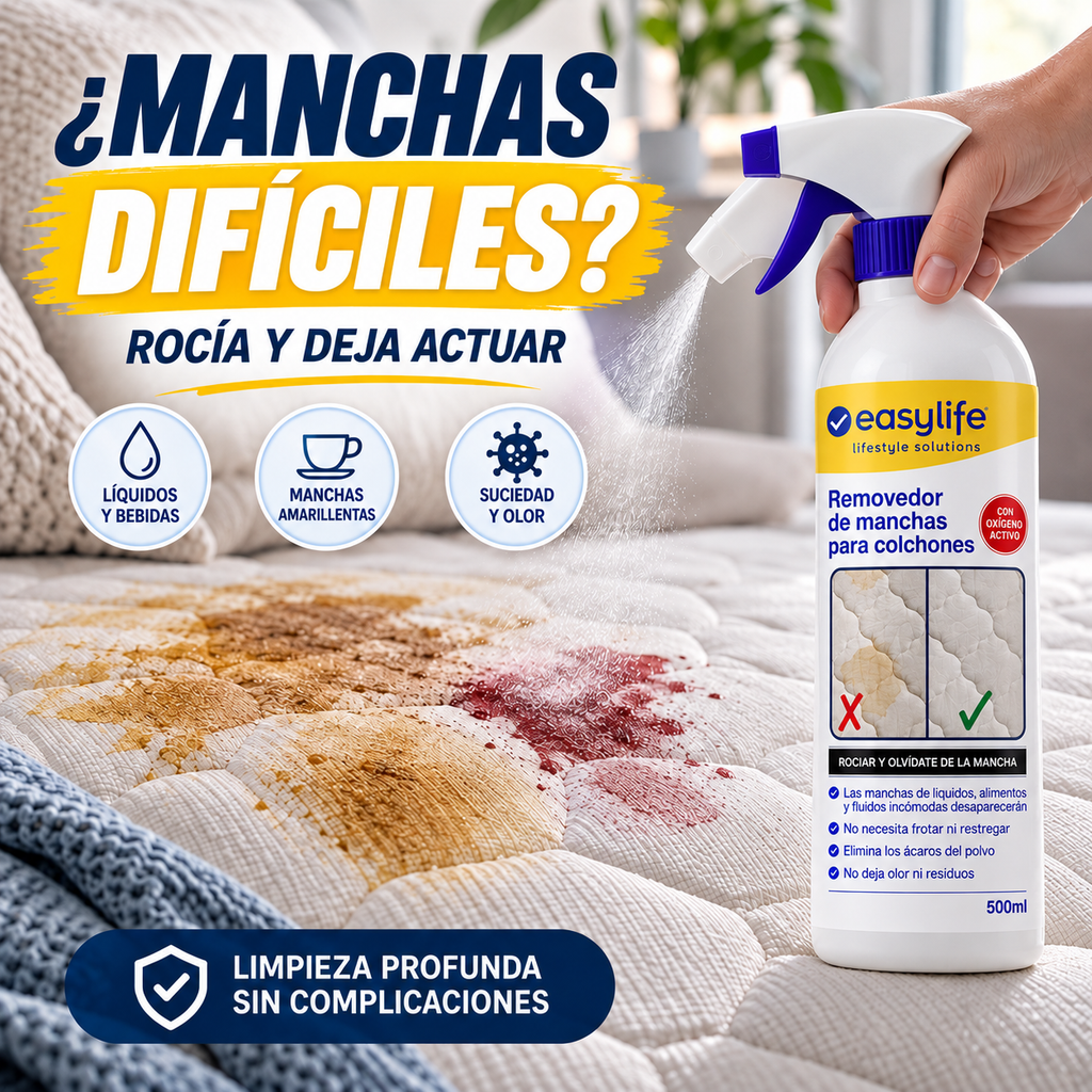 Easylife Removedor de Manchas para Colchones 500 ml Limpieza Profunda y Fácil Uso