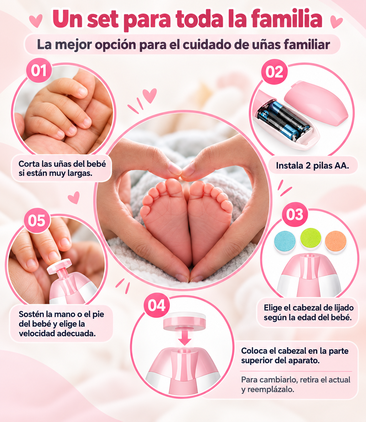 Lima Eléctrica Uñas Para Bebes