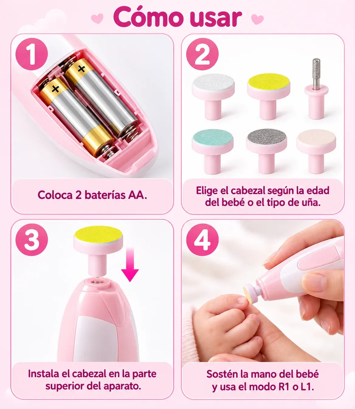 Lima Eléctrica Uñas Para Bebes
